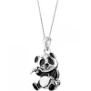 Zawieszka srebrna z emalią - panda