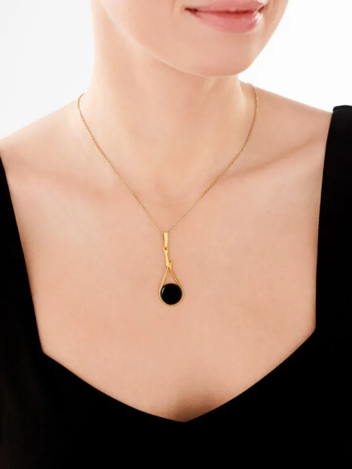 Zawieszka srebrna z onyksem