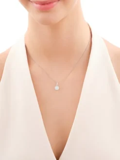 Zawieszka srebrna z opalem i cyrkoniami