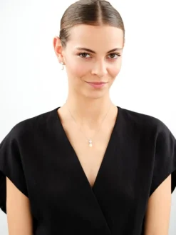 Zawieszka srebrna z perłą i cyrkonią