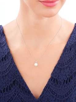 Zawieszka srebrna z perłą i cyrkoniami