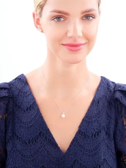 Zawieszka srebrna z perłą i cyrkoniami