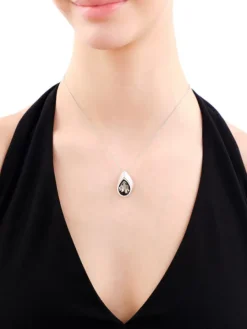 Zawieszka srebrna ze szlifowanym szkłem