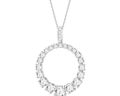 Zawieszka z białego złota z brylantami laboratoryjnymi - koło - 0,85 ct - próba 585