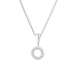 Zawieszka z białego złota z diamentami - koło - 0,02 ct - próba 585