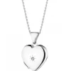 Zawieszka z białego złota z diamentem - puzderko - serce - 0,005 ct - próba 375
