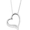Zawieszka z białego złota z diamentem - serce - 0,005 ct - próba 375