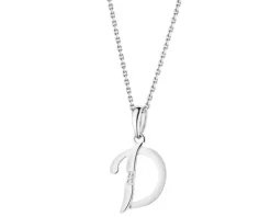 Zawieszka z białego złota z diamentem - serce - 0,002 ct - próba 585