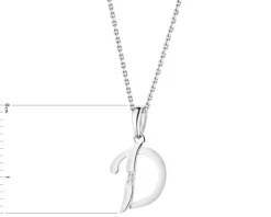 Zawieszka z białego złota z diamentem - serce - 0,002 ct - próba 585