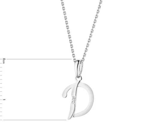 Zawieszka z białego złota z diamentem - serce - 0,002 ct - próba 585