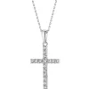 Zawieszka z białego złota z brylantami - krzyż - 0,25 ct - próba 585