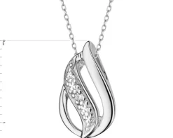 Zawieszka z białego złota z diamentem - 0,006 ct - próba 375