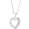 Zawieszka z białego złota z diamentami - puzderko - serce - 0,01 ct - próba 375