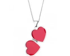 Zawieszka z białego złota z diamentami - puzderko - serce - 0,01 ct - próba 375