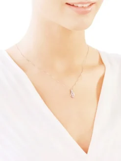 Zawieszka z białego złota z brylantami i topazem białym - próba 375