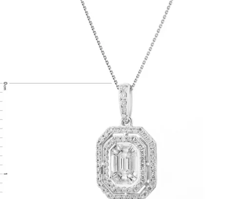Zawieszka z białego złota z brylantami - 0,63 ct - próba 750