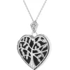 Zawieszka z białego złota z diamentem - puzderko - serce, drzewko - 0,005 ct - próba 585