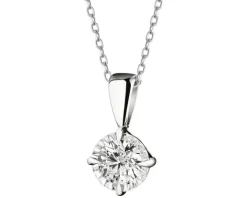 Zawieszka z białego złota z brylantem - 0,08 ct - próba 585