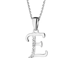 Zawieszka z białego złota z diamentem - litera E - 0,003 ct - próba 585
