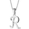 Zawieszka z białego złota z diamentem - litera R - 0,003 ct - próba 585