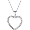 Zawieszka z białego złota z brylantami - serce - 0,33 ct - próba 585