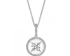 Zawieszka z białego złota z diamentami - 0,28 ct - próba 750