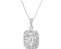 Zawieszka z białego złota z diamentami - 0,72 ct - próba 585