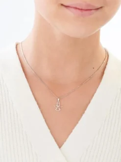 Zawieszka z białego złota z diamentem - aniołek - 0,003 ct - próba 375