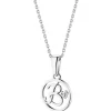 Zawieszka z białego złota z diamentem - litera B - 0,003 ct - próba 585