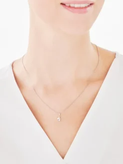 Zawieszka z białego złota z diamentem - aniołek - 0,003 ct - próba 585