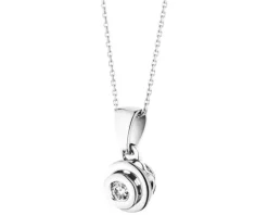 Zawieszka z białego złota z brylantem - 0,08 ct - próba 585