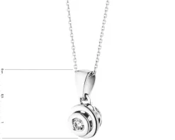 Zawieszka z białego złota z brylantem - 0,08 ct - próba 585