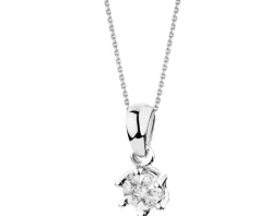 Zawieszka z białego złota z brylantami - 0,06 ct - próba 750