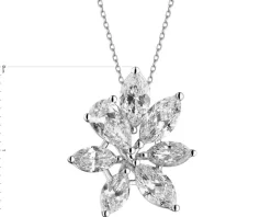 Zawieszka z białego złota z diamentami - kwiat - 1,89 ct - próba 750