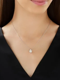 Zawieszka z białego złota z brylantem - SI1/H - 1,00 ct - próba 750