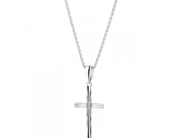 Zawieszka z białego złota z diamentami i perłą - próba 375