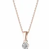Zawieszka z różowego i białego złota z diamentem - 0,003 ct - próba 375