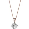 Zawieszka z różowego i białego złota z brylantem - 0,14 ct - próba 585