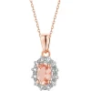 Zawieszka z różowego złota z diamentami i morganitem - próba 585
