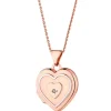 Zawieszka z różowego złota z diamentem - puzderko - serce - 0,004 ct - próba 585
