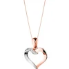 Zawieszka z różowego złota z diamentem - serce - 0,002 ct - próba 585