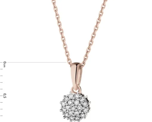 Zawieszka z różowego złota z diamentami - 0,05 ct - próba 585