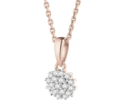 Zawieszka z różowego złota z diamentami - 0,04 ct - próba 585