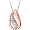 Zawieszka z różowego złota z diamentem - 0,006 ct - próba 375