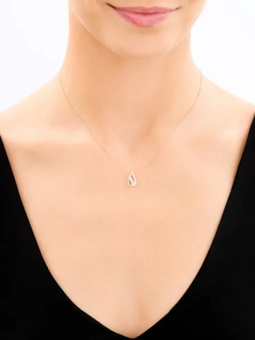 Zawieszka z różowego złota z diamentem - 0,006 ct - próba 375