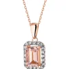 Zawieszka z różowego złota z diamentami i morganitem - próba 585