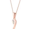Zawieszka z różowego złota z diamentami - medalik Matka Boska - 0,006 ct - próba 375