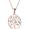 Zawieszka z różowego złota z diamentami - drzewko - 0,01 ct - próba 375