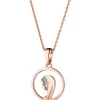 Zawieszka z różowego złota z diamentami - medalik Matka Boska - 0,006 ct - próba 375