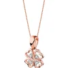 Zawieszka z różowego złota z diamentem - litera A - 0,004 ct - próba 585
